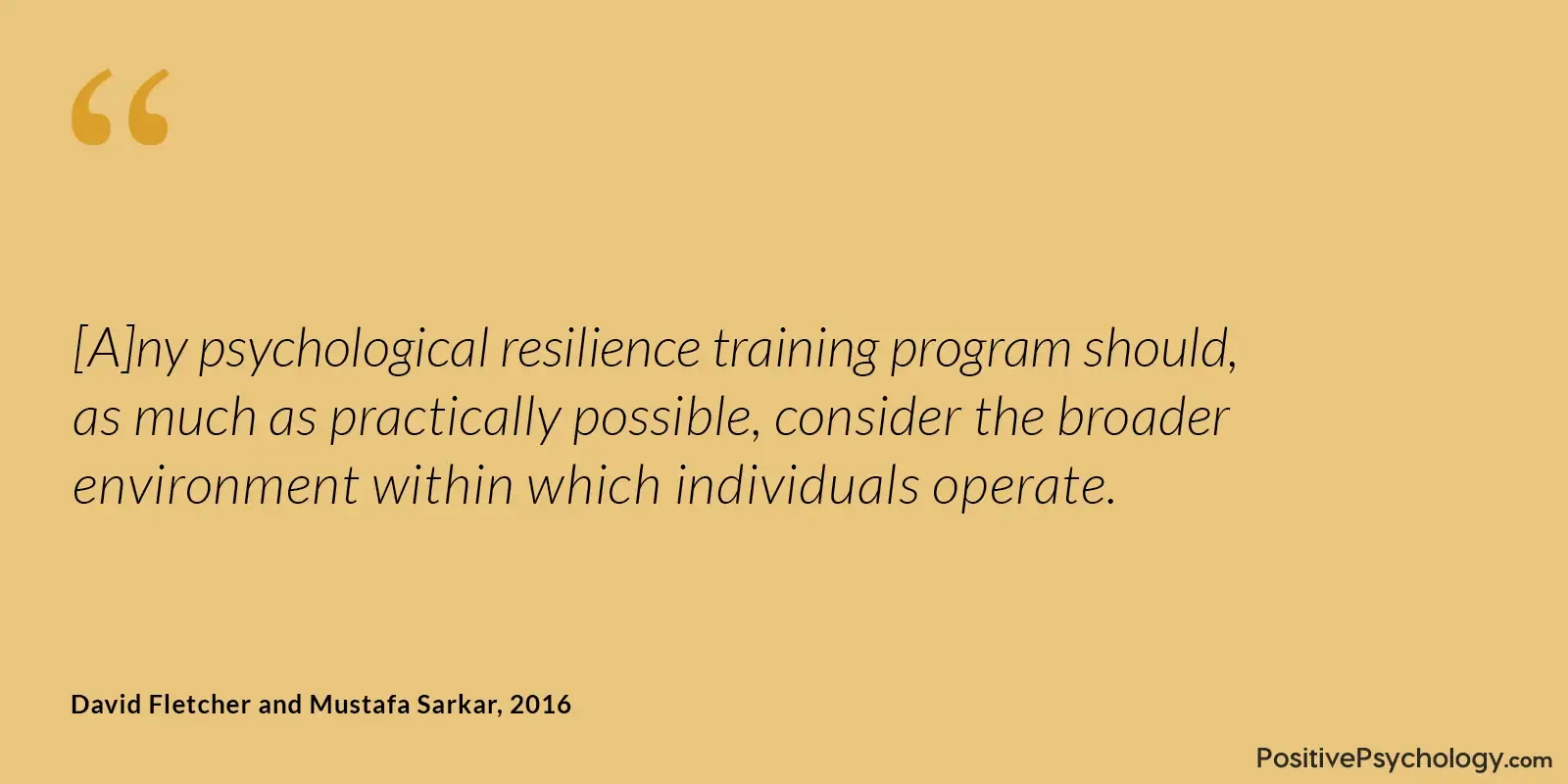 Fletcher and Sarkar Resilience Training Program Quote